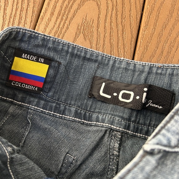 LOi wide waist button/zip skinny jeans made in Columbia SZ 10/Juniors 5 USA - Picture 3 of 14